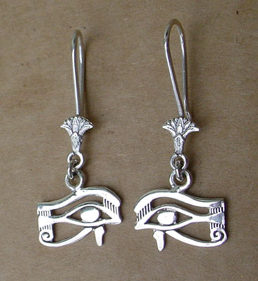 silver eye of horus earrings