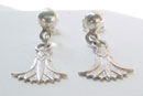 Silver Lotus Flower Earrings